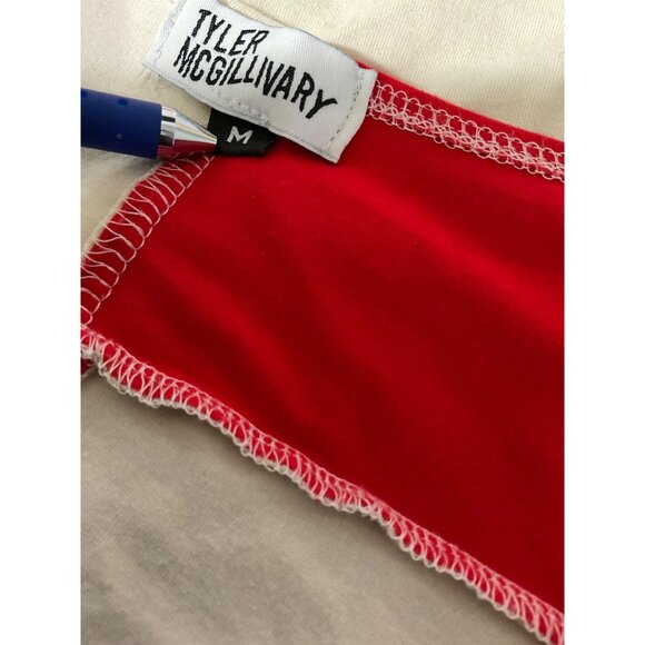 *Tyler McGillivary Emma Top Red & White Checkerboard Knit Size Medium - Picture 5 of 11